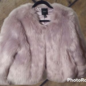 Forever 2️⃣1️⃣ Dusty Pink Faux Fur Coat